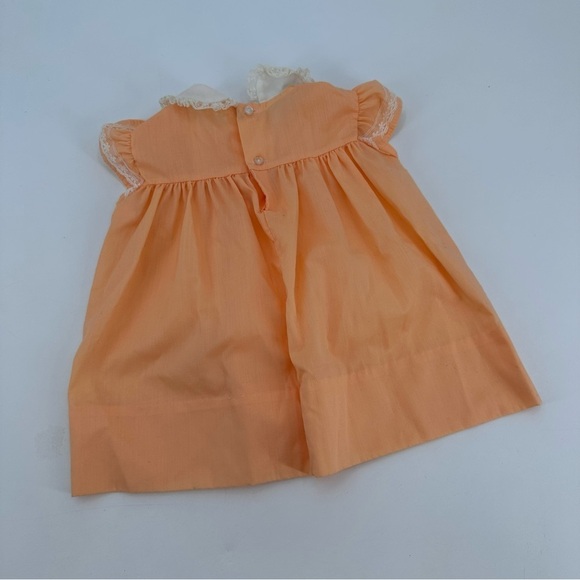 Vintage Polly Flinders Orange Smocked Dress Baby Size 18 months - Picture 4 of 4